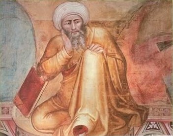 Ibn Rushd, Fresko des Florentiner Maler Andrea di Bonaiuto